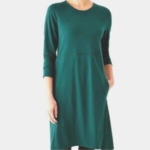 J Jill Pure Jill Crew Neck Long Sleeve Swing Dress S Petite